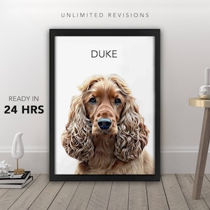 Custom Pet Portrait From Photo Animal Portrait Custom Dog Portraits Dog Painting Cat Art Dog Memorial Cat Painting Dog Lover Gift Dog Print