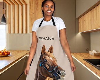 Custom Horse Apron Custom Horse Portrait Kitchen Apron Personalized Horse Apron Gift for Horse Owner Cooking Apron for Women Men Apron Gift