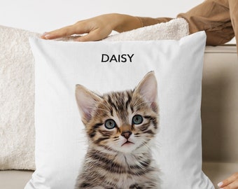 Custom Cat Pillow Custom Cat Throw Pillow Custom Pet Pillow Custom Dog Pillow Decorative Pillow Cat Lover Gift Pet Photo Pillow Cat Cushion