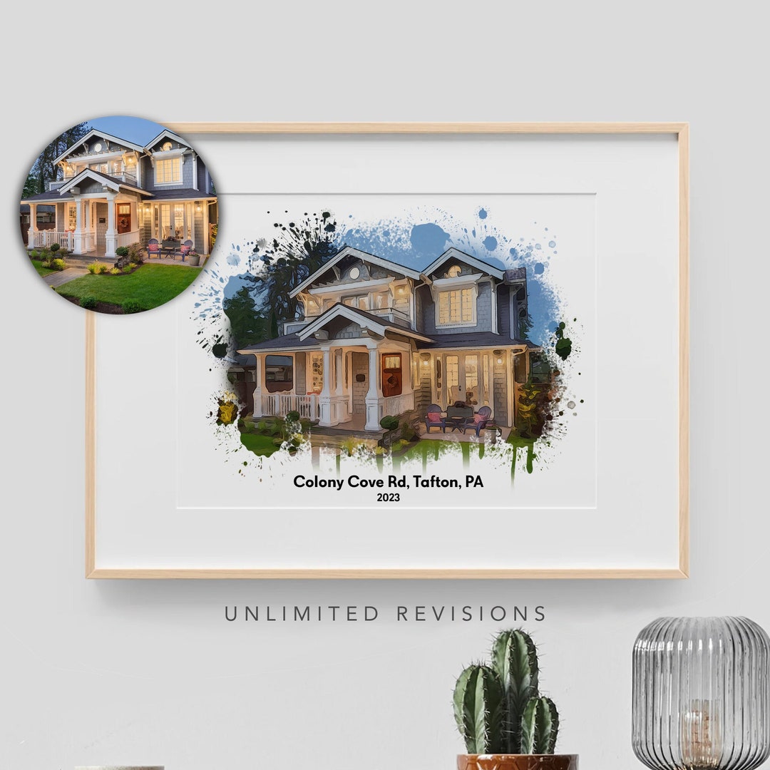 Custom Watercolor House Portraits From Photo House Warming Gift House ...