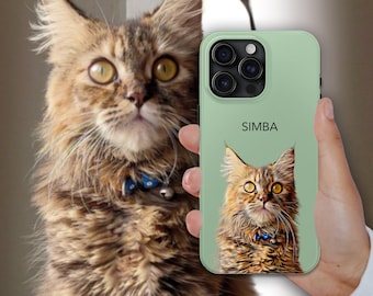 Custom Cat Phone Case Personalized Cat Phone Case Custom Pet Phone Case Cat iPhone Case Cat Portrait From Photo Gift for Cat Lover Gift