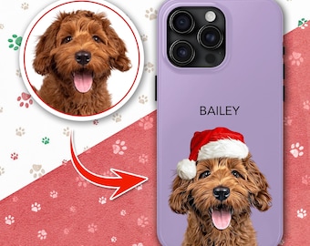 Custom Dog Christmas iPhone Case Personalized Pet Phone Cover Holiday Gift for Dog Lovers Cute Pet iPhone Accessories Unique Dog Lover Gifts