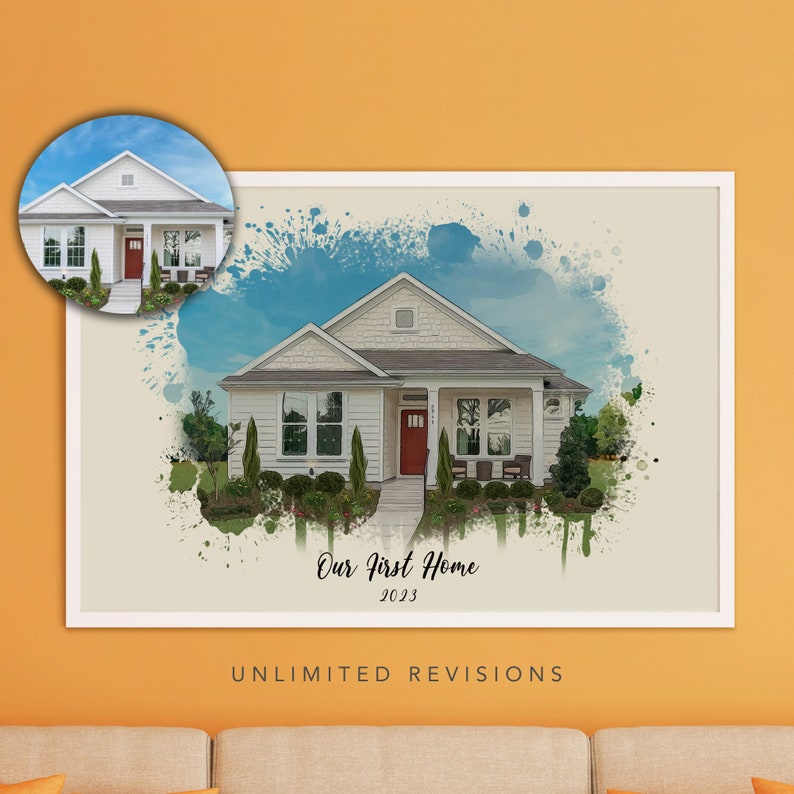 Custom Watercolor House Portraits From Photo Custom Home Portraits ...