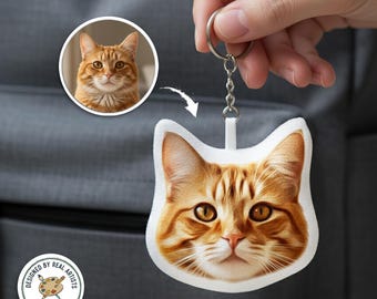 Custom Pet Plush Keychain From Photo Personalized Pet Memorial Gift Custom Dog Plush Custom Cat Plush Photo Keychain Gift Personalized Gift