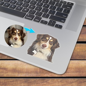 Custom Dog Sticker Custom Pet Sticker Using Photo Custom Kiss-Cut Sticker Personalized Pet Sticker Laptop Stickers Gift for Pet Lover Gifts