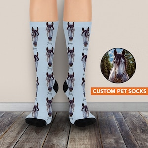Custom Horse Socks With Faces Personalized Horse Face On Socks Horse Lover Gifts Funny Socks Horse Girl Gifts Horse Trainer Gift For Her