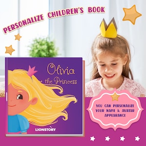 Livre d'histoires personnalisé livre princesse livre pour enfants personnalisé illustration livre de livres d'aventures pour enfants cadeau livre d'amitié