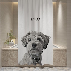 Custom Pet Shower Curtain From Photo Custom Dog Shower Curtains Personalized Cat Shower Curtains Custom Bathtub Curtain Pet Bath Decor