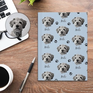 Custom Hardcover Notebook With Pet Face From Photo Custom Notebook Journal With Dog Face Personalized Travelers Notebook Gift For Pet Lovers