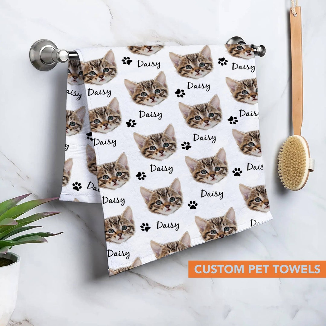 Custom Pet Towel With Name Custom Cat Kitchen Towels Custom Dog Beach Towels Hand Towels Funny