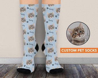 Chaussettes personnalisées pour animaux de compagnie Chaussettes personnalisées pour chiens Chaussettes personnalisées avec têtes de chat Tête de chien sur les chaussettes Chaussettes personnalisées photo pour chien Chaussettes rigolotes avec tête de chat