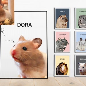 Custom Hamster Portrait From Photo Custom Mouse Portrait For Rat Lover Custom Guinea Pig Portrait Custom Chinchilla Portrait Gerbil Portrait