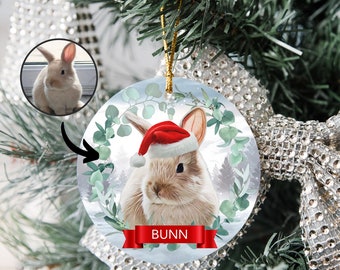 Custom Bunny Christmas Ornaments From Photo Custom Rabbit Ornament Christmas Decoration Christmas Gift Christmas Decor Custom Photo Ornament