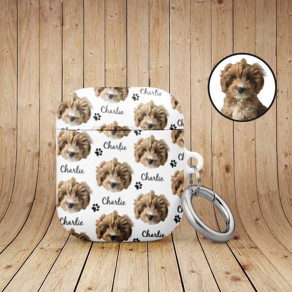 Custom AirPods Case With Pet Face From Photo Custom Dog Face AirPod Case Personalized Cat Face AirPods Pro Case Unique Airpods Case Pet Art