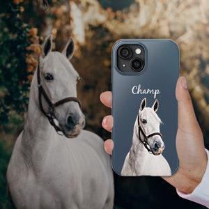 Custom Horse Phone Case Personalized Horse Phone Case Custom Animal Phone Case Horse iPhone Case Horse Portrait From Photo Horse Lover Gift