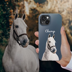 Custom Horse Phone Case Personalized Horse Phone Case Custom Animal Phone Case Horse iPhone Case Horse Portrait From Photo Horse Lover Gift