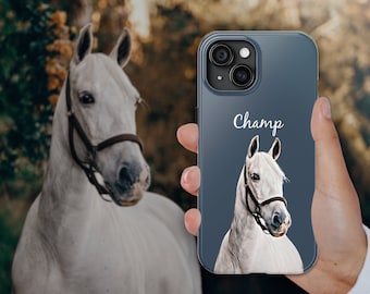 Custom Horse Phone Case Personalized Horse Phone Case Custom Animal Phone Case Horse iPhone Case Horse Portrait From Photo Horse Lover Gift