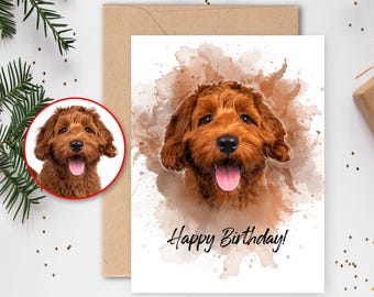 Custom Dog Watercolor Greeting Card Personalized Pet Art Note Cards Memorial Pet Gift Dog Lover Stationery Unique Pet Loss Sympathy Card