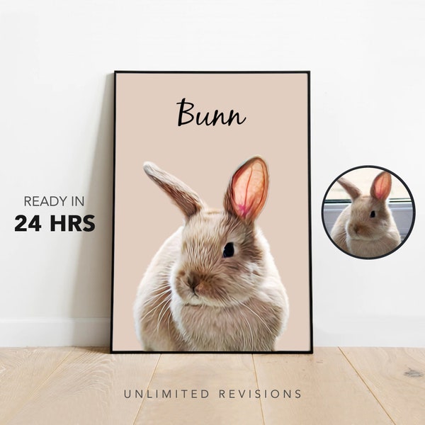 Custom Rabbit Portrait From Photo Rabbit Painting Pet Rabbit Lover Gift Bunny Portrait Bunny Mom Gifts Rabbit Memorial Rabbit Loss Gifts