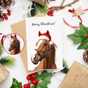 Tarjetas navideñas personalizadas con caballos Tarjetas de felicitación navideñas personalizadas con caballos Regalos únicos para amantes de los caballos Juego de tarjetas navideñas ecuestres personalizables