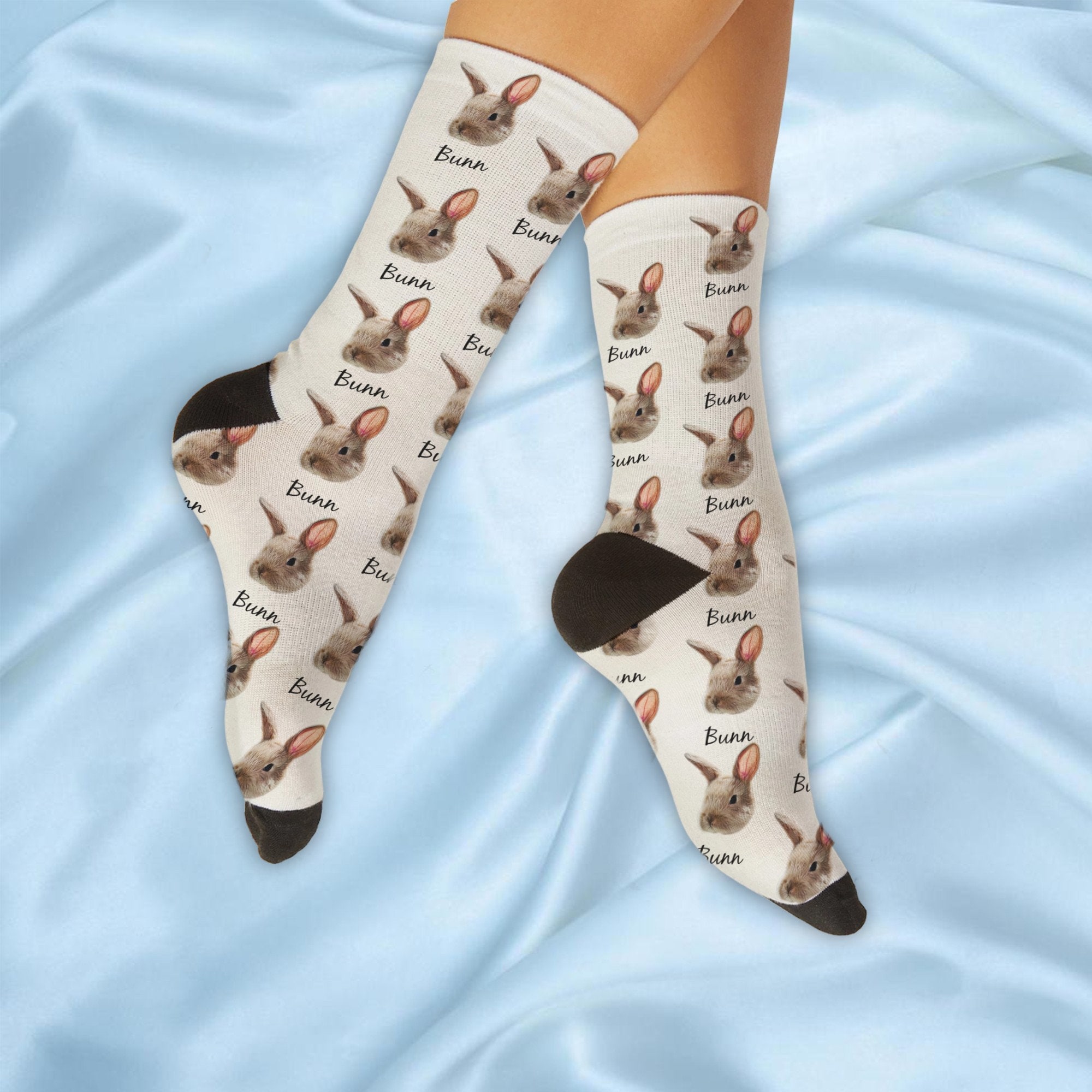 Custom Bunny Socks Custom Rabbit Socks Custom Pet Socks With Faces Bunny Face On Socks Custom Photo Socks Cute Bunny Rabbit Lover Gifts