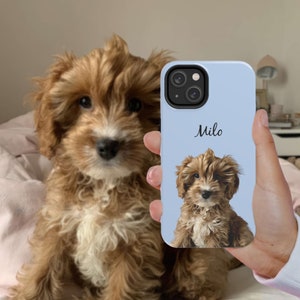 Coque de portable personnalisée pour animal de compagnie Coque de portable personnalisée pour chien Coque de portable personnalisée chat Coque iPhone chien Coque iPhone chat Dessin de chien à partir d'une photo pour les amoureux des chiens