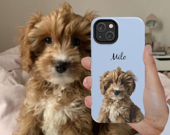 Custom Pet Phone Case Personalized Dog Phone Case Custom Cat Phone Case Dog iPhone Case Cat iPhone Case Dog Drawing From Photo For Dog Lover
