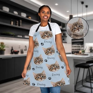 Custom Apron With Pet Face From Photo Dog Personalized Apron Custom Cat Apron Cooking Apron For Women Customized Apron Dog Moms Funny Apron
