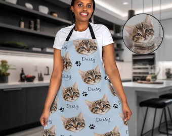 Custom Apron With Pet Face From Photo Dog Personalized Apron Custom Cat Apron Cooking Apron For Women Customized Apron Dog Moms Funny Apron