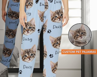 Custom Pet Pajamas Custom Cat Pajamas Custom Dog Pajamas Custom Face Pajamas Custom Photo Pajamas Personalized Pajamas Pajama Pants Women