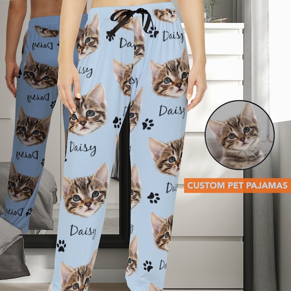 Custom Pet Pajamas Custom Cat Pajamas Custom Dog Pajamas Custom Face Pajamas Custom Photo Pajamas Personalized Pajamas Pajama Pants Women