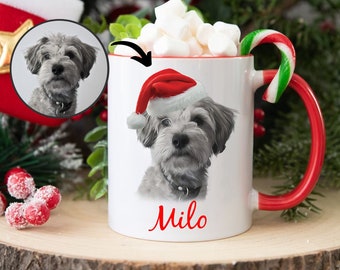 Custom Christmas Mugs From Pet Photo Custom Pet Mugs Custom Dog Mug Custom Cat Mug Christmas Gifts Christmas Coffee Mug Hot Chocolate Mug