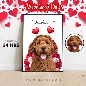 Benutzerdefiniertes Hundeportrait Personalisiertes Haustier Kunst Geschenk für Hundeliebhaber Benutzerdefiniertes Haustier Portrait Valentinstag Einzigartiges Haustier Geschenk Illustration