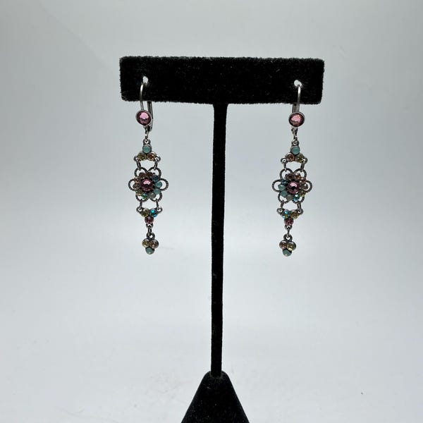 Boucles D'oreilles Pendantes Michal Negrin - Clips Dorés Lumineux - Occasion
