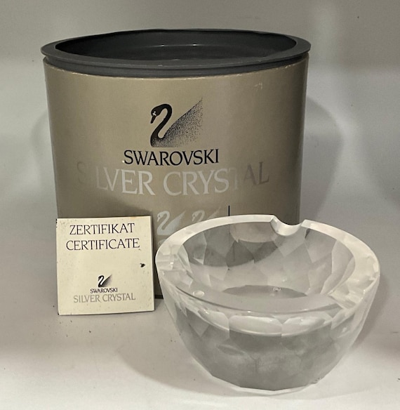 153. Swarovski Silver Crystal #7461 Faceted Ashtray With Box - Etsy
