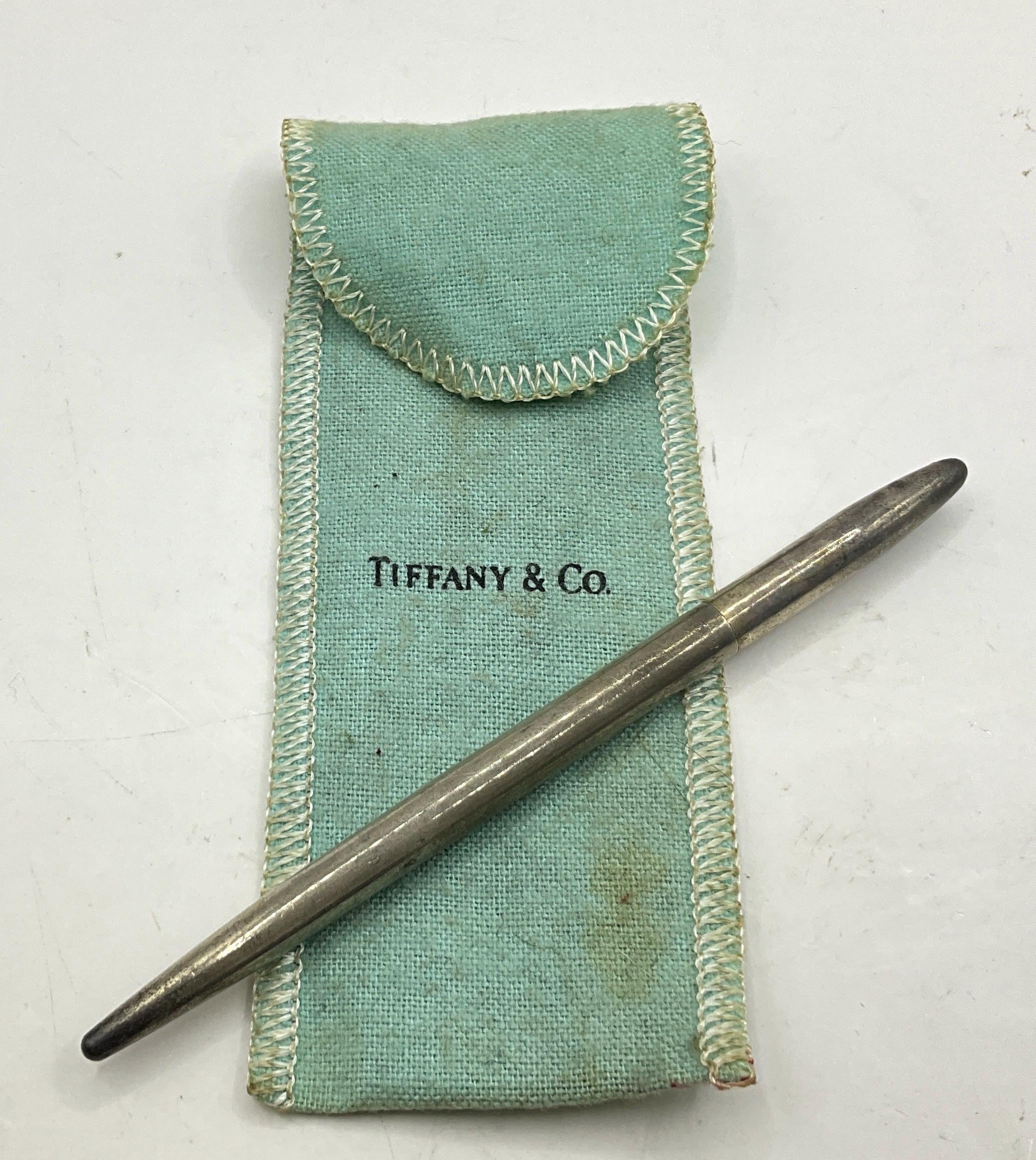 CZ82 Tiffany & Co Sterling Silver Ballpoint Pen With Pouch - Etsy