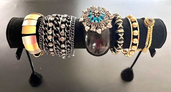 Assorted Lot of Vintage Bracelets Statement Brace… - image 6