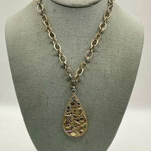 AP-04 Vintage Sarah Coventry Gold Tone & Multi Stones Sultana Pendant Necklace