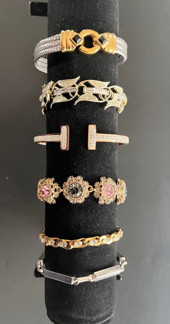 Lot of Assorted Bracelets Bundle of Vintage Cuff … - image 1