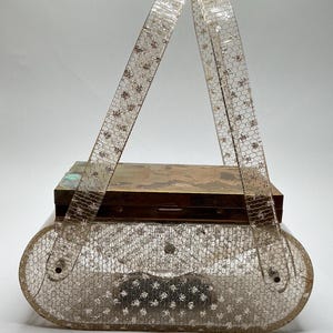 アメリカヴィンテージルーサイトバッグマーブルブラウンプラスチックバッグ