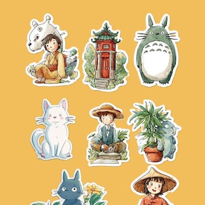 Cute Studio Ghibli Aesthetic Stickers | Anime Vinyl Sticker Pack | Kawaii Ghibli Laptop Stickers | Totoro anime poison