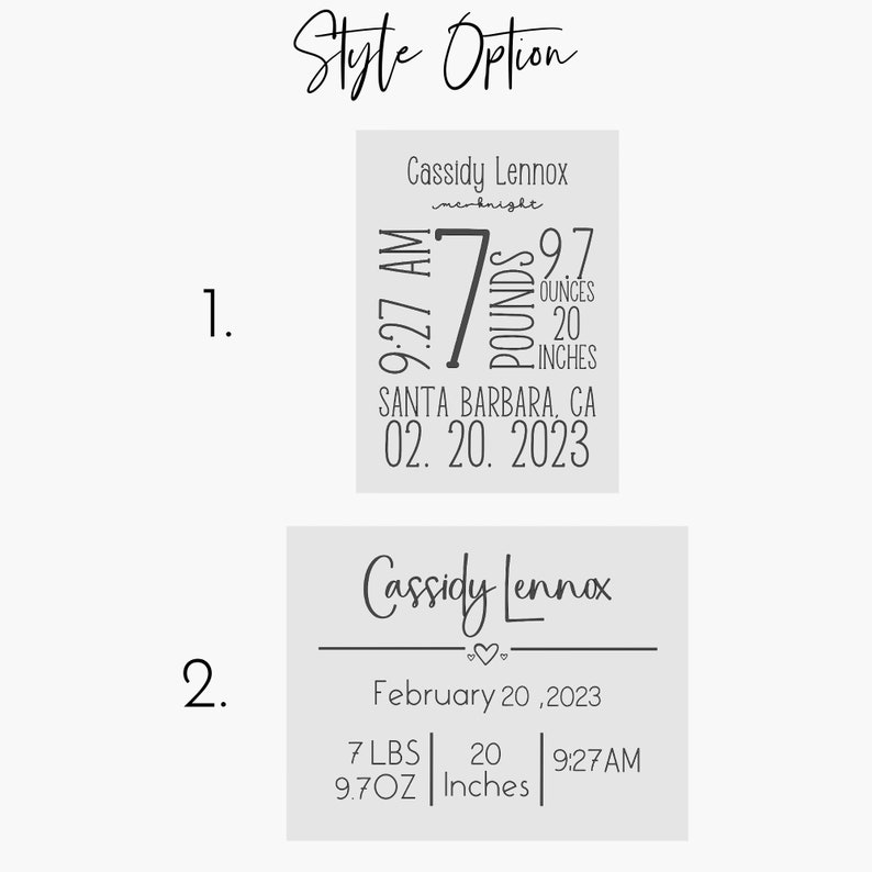 Birth Announcement Sign, Personalized Birth Stats Acrylic Sign, Baby