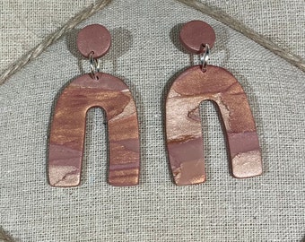 Rose gold glitter earrings