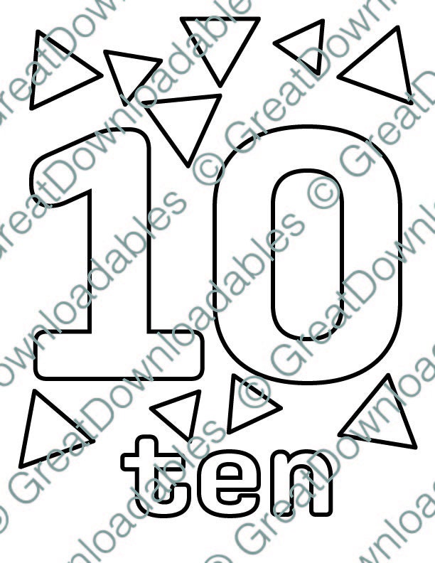 Printable Numbers With Triangles - Etsy