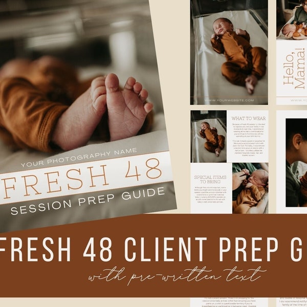 Fresh 48 Photography Session Prep Guide, Client Prep Guide, Canva Templates For Photographers