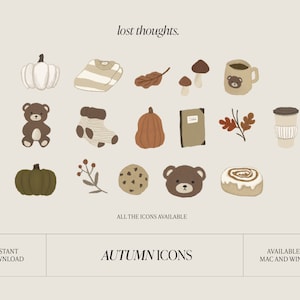 FALL Desktop Folder Icons For Mac & Windows | Aesthetic Organizing Icons and Autumn Inspired