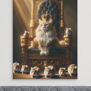 Royal tomcat cat mice court majestic funny animals mural living room mobile wall mural poster for download
