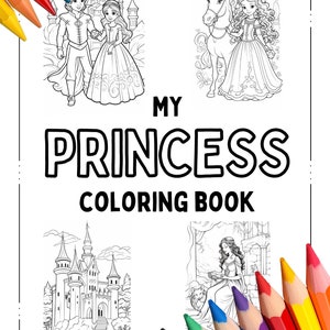 27x Prinzessin zum Ausmalen, Malvorlagen Kinder, Kids Malbuch, Druckbare Ausmalbilder Kindergarten, Kindergeburtstage