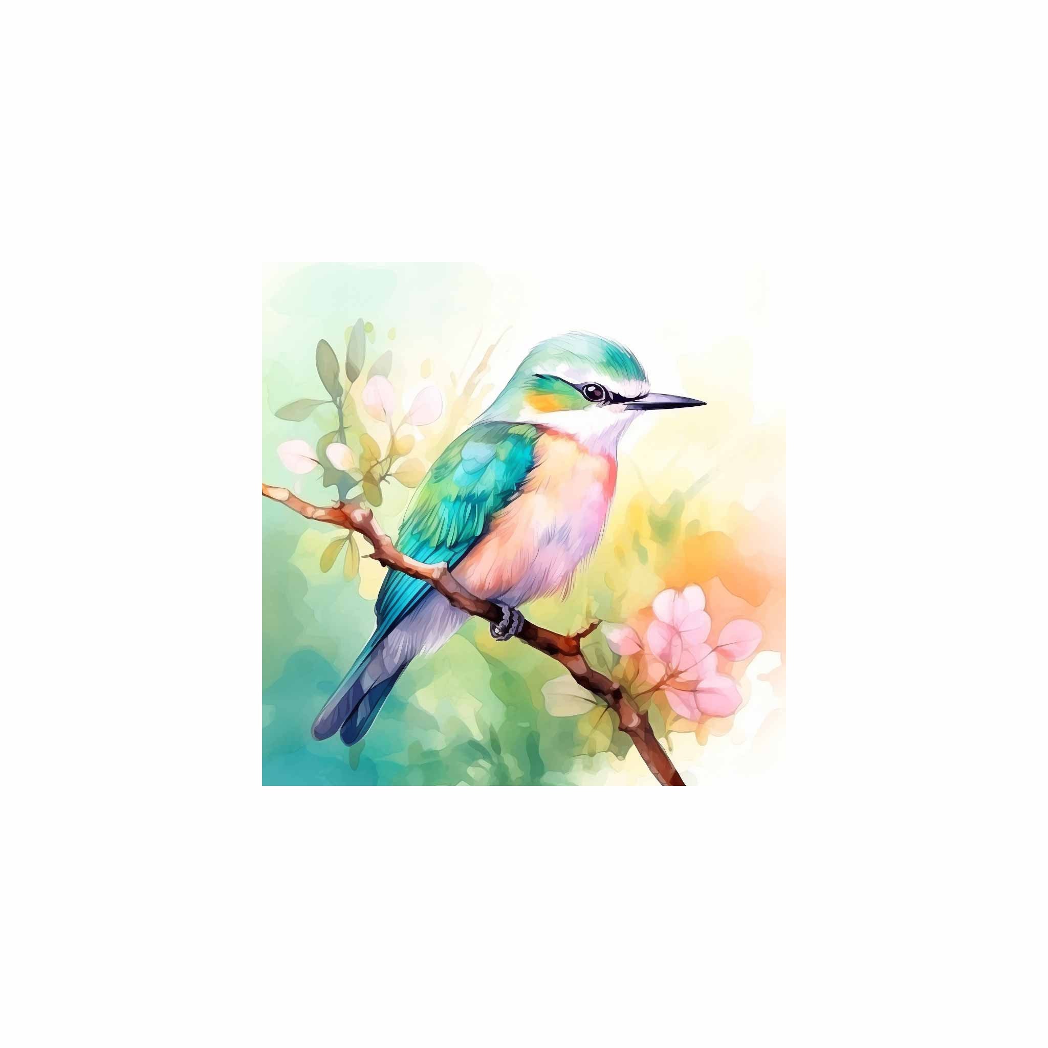 Poster Master Vintage-Schwäne Druck - 2-teiliges Set, Retro Vögel Auf Blauem Pastell, 20,3x25,4 Cm, Ungerahmte Wandkunst Für Kinderzimmer Oder Wohnzimmer