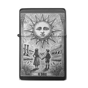 Lichtere tarotkaart "Il Sole" met lasergravering - Perfect cadeau voor spirituele en tarotliefhebbers - personaliseerbaar met gravure